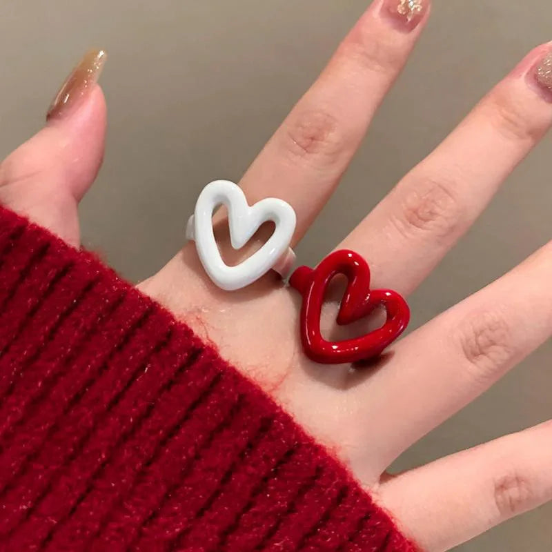 Enamel Heart Sweet Ring