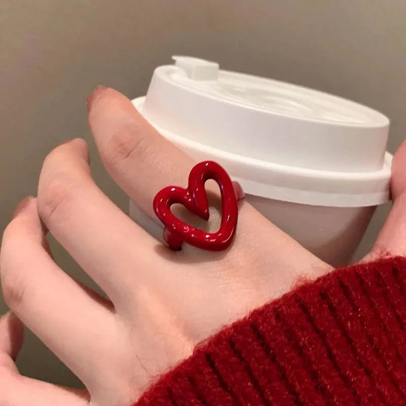 Enamel Heart Sweet Ring