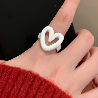 Enamel Heart Sweet Ring